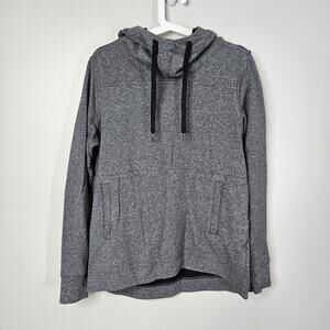 Lululemon Split Pullover Hoodie Womens Size 8 Heathered Speckled Black LS
